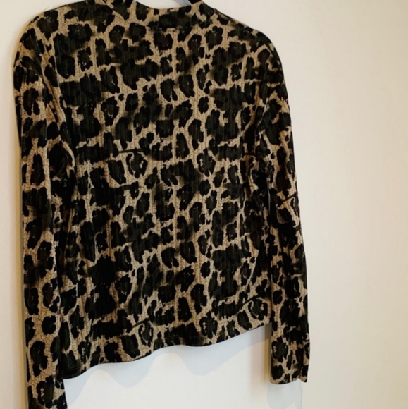 ZARA Leapard Mock Neck Top Sz Small - Picture 4 of 4